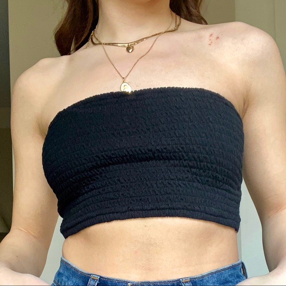 Aritzia Wilfred Daveney Black Bow Tube Top - Picture 4 of 5